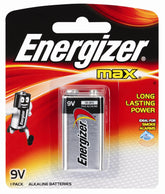 Energizer Max 9V Alkaline Batteries (Pack 1) - E301531800